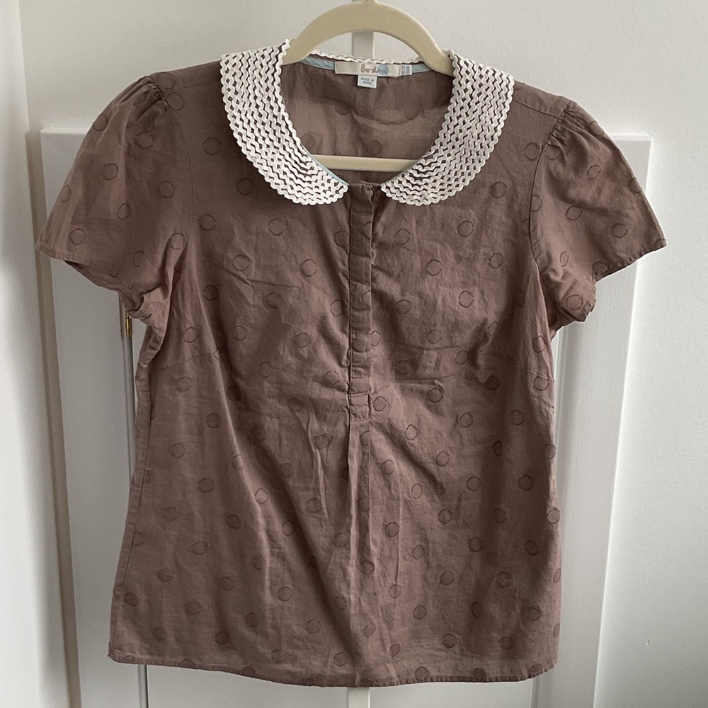 Boden Brown Cotton Blouse  Women’s 8